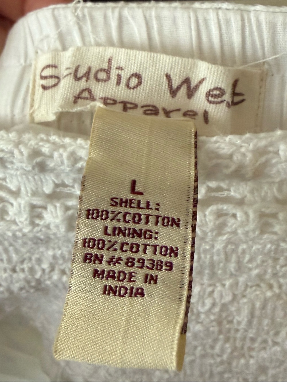 Studio West White Crochet-Trim Maxi Skirt size L - Picture 3 of 5